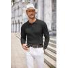 imageCOOFANDY Mens Knit Polo Shirts Long Sleeve Casual Button Down Ribbed Polo Shirt Fashion Golf ShirtsBlack