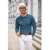 imageCOOFANDY Mens Knit Polo Shirts Long Sleeve Casual Button Down Ribbed Polo Shirt Fashion Golf ShirtsBlue