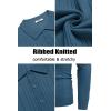 imageCOOFANDY Mens Knit Polo Shirts Long Sleeve Casual Button Down Ribbed Polo Shirt Fashion Golf ShirtsBlue