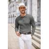 imageCOOFANDY Mens Knit Polo Shirts Long Sleeve Casual Button Down Ribbed Polo Shirt Fashion Golf ShirtsDark Grey