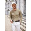 imageCOOFANDY Mens Knit Polo Shirts Long Sleeve Casual Button Down Ribbed Polo Shirt Fashion Golf ShirtsKhaki