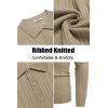 imageCOOFANDY Mens Knit Polo Shirts Long Sleeve Casual Button Down Ribbed Polo Shirt Fashion Golf ShirtsKhaki