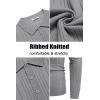 imageCOOFANDY Mens Knit Polo Shirts Long Sleeve Casual Button Down Ribbed Polo Shirt Fashion Golf ShirtsLight Grey