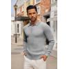 imageCOOFANDY Mens Knit Polo Shirts Long Sleeve Casual Button Down Ribbed Polo Shirt Fashion Golf ShirtsLight Grey