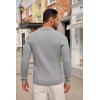 imageCOOFANDY Mens Knit Polo Shirts Long Sleeve Casual Button Down Ribbed Polo Shirt Fashion Golf ShirtsLight Grey