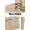 imageCOOFANDY Mens Knit Polo Shirts Long Sleeve Casual Button Down Ribbed Polo Shirt Fashion Golf ShirtsLight Khaki
