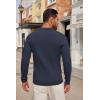 imageCOOFANDY Mens Knit Polo Shirts Long Sleeve Casual Button Down Ribbed Polo Shirt Fashion Golf ShirtsNavy Blue