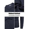 imageCOOFANDY Mens Knit Polo Shirts Long Sleeve Casual Button Down Ribbed Polo Shirt Fashion Golf ShirtsNavy Blue