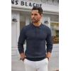 imageCOOFANDY Mens Knit Polo Shirts Long Sleeve Casual Button Down Ribbed Polo Shirt Fashion Golf ShirtsNavy Blue