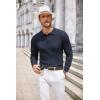 imageCOOFANDY Mens Knit Polo Shirts Long Sleeve Casual Button Down Ribbed Polo Shirt Fashion Golf ShirtsNavy Blue