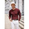 imageCOOFANDY Mens Knit Polo Shirts Long Sleeve Casual Button Down Ribbed Polo Shirt Fashion Golf ShirtsWine Red