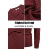 imageCOOFANDY Mens Knit Polo Shirts Long Sleeve Casual Button Down Ribbed Polo Shirt Fashion Golf ShirtsWine Red
