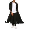 imageCOOFANDY Mens Lightweight Ruffle Shawl Collar Cardigan Open Front Long Length Drape Cape OvercoatBlack