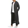 imageCOOFANDY Mens Lightweight Ruffle Shawl Collar Cardigan Open Front Long Length Drape Cape OvercoatDark Grey