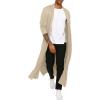 imageCOOFANDY Mens Lightweight Ruffle Shawl Collar Cardigan Open Front Long Length Drape Cape OvercoatMoon Grey
