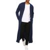 imageCOOFANDY Mens Lightweight Ruffle Shawl Collar Cardigan Open Front Long Length Drape Cape OvercoatNavy Blue