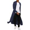 imageCOOFANDY Mens Lightweight Ruffle Shawl Collar Cardigan Open Front Long Length Drape Cape OvercoatNavy Blue