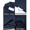 imageCOOFANDY Mens Lightweight Ruffle Shawl Collar Cardigan Open Front Long Length Drape Cape OvercoatNavy Blue