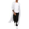 imageCOOFANDY Mens Lightweight Ruffle Shawl Collar Cardigan Open Front Long Length Drape Cape OvercoatWhite