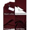 imageCOOFANDY Mens Lightweight Ruffle Shawl Collar Cardigan Open Front Long Length Drape Cape OvercoatWine Red
