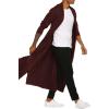 imageCOOFANDY Mens Lightweight Ruffle Shawl Collar Cardigan Open Front Long Length Drape Cape OvercoatWine Red