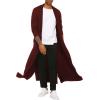 imageCOOFANDY Mens Lightweight Ruffle Shawl Collar Cardigan Open Front Long Length Drape Cape OvercoatWine Red