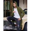 imageCOOFANDY Mens Long Hooded Cardigan Shawl Collar Lightweight Open Front Drape Cape Overcoat with PocketsArm Green