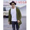 imageCOOFANDY Mens Long Hooded Cardigan Shawl Collar Lightweight Open Front Drape Cape Overcoat with PocketsArm Green
