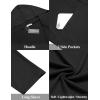 imageCOOFANDY Mens Long Hooded Cardigan Shawl Collar Lightweight Open Front Drape Cape Overcoat with PocketsBlack