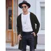imageCOOFANDY Mens Long Hooded Cardigan Shawl Collar Lightweight Open Front Drape Cape Overcoat with PocketsBlack