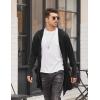 imageCOOFANDY Mens Long Hooded Cardigan Shawl Collar Lightweight Open Front Drape Cape Overcoat with PocketsBlack