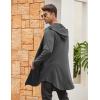 imageCOOFANDY Mens Long Hooded Cardigan Shawl Collar Lightweight Open Front Drape Cape Overcoat with PocketsDark Gray