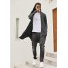 imageCOOFANDY Mens Long Hooded Cardigan Shawl Collar Lightweight Open Front Drape Cape Overcoat with PocketsDark Gray