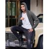 imageCOOFANDY Mens Long Hooded Cardigan Shawl Collar Lightweight Open Front Drape Cape Overcoat with PocketsDark Gray