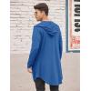 imageCOOFANDY Mens Long Hooded Cardigan Shawl Collar Lightweight Open Front Drape Cape Overcoat with PocketsDark Navy