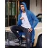 imageCOOFANDY Mens Long Hooded Cardigan Shawl Collar Lightweight Open Front Drape Cape Overcoat with PocketsDark Navy