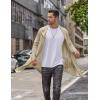 imageCOOFANDY Mens Long Hooded Cardigan Shawl Collar Lightweight Open Front Drape Cape Overcoat with PocketsKhaki