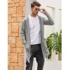 imageCOOFANDY Mens Long Hooded Cardigan Shawl Collar Lightweight Open Front Drape Cape Overcoat with PocketsLight Grey