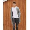 imageCOOFANDY Mens Long Hooded Cardigan Shawl Collar Lightweight Open Front Drape Cape Overcoat with PocketsLight Grey