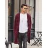 imageCOOFANDY Mens Long Hooded Cardigan Shawl Collar Lightweight Open Front Drape Cape Overcoat with PocketsWine Red