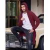 imageCOOFANDY Mens Long Hooded Cardigan Shawl Collar Lightweight Open Front Drape Cape Overcoat with PocketsWine Red