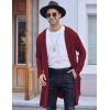imageCOOFANDY Mens Long Hooded Cardigan Shawl Collar Lightweight Open Front Drape Cape Overcoat with PocketsWine Red