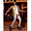 imageCOOFANDY Mens Metallic Jacket 70s Disco Party Varsity Jacket Zipup Baseball Bomber01gold