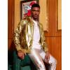 imageCOOFANDY Mens Metallic Jacket 70s Disco Party Varsity Jacket Zipup Baseball Bomber01gold