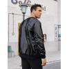 imageCOOFANDY Mens Metallic Jacket 70s Disco Party Varsity Jacket Zipup Baseball BomberBlack