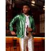 imageCOOFANDY Mens Metallic Jacket 70s Disco Party Varsity Jacket Zipup Baseball BomberGreen