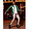 imageCOOFANDY Mens Metallic Jacket 70s Disco Party Varsity Jacket Zipup Baseball BomberGreen
