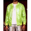 imageCOOFANDY Mens Metallic Jacket 70s Disco Party Varsity Jacket Zipup Baseball BomberLemon