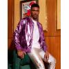 imageCOOFANDY Mens Metallic Jacket 70s Disco Party Varsity Jacket Zipup Baseball BomberLuxurious Purple