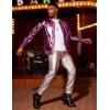 imageCOOFANDY Mens Metallic Jacket 70s Disco Party Varsity Jacket Zipup Baseball BomberLuxurious Purple